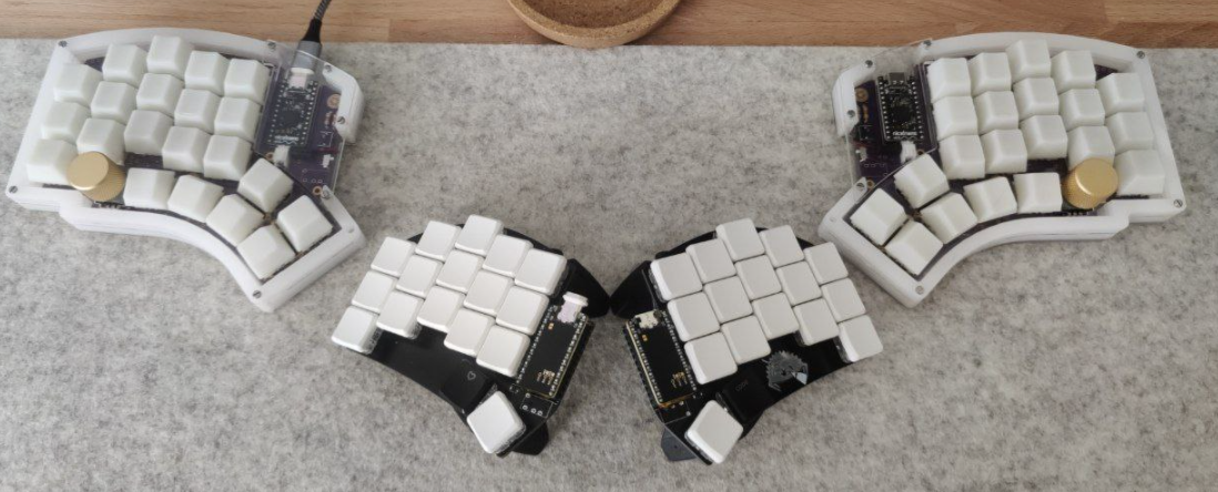 A 34-key split ergonomic mechanical keyboard